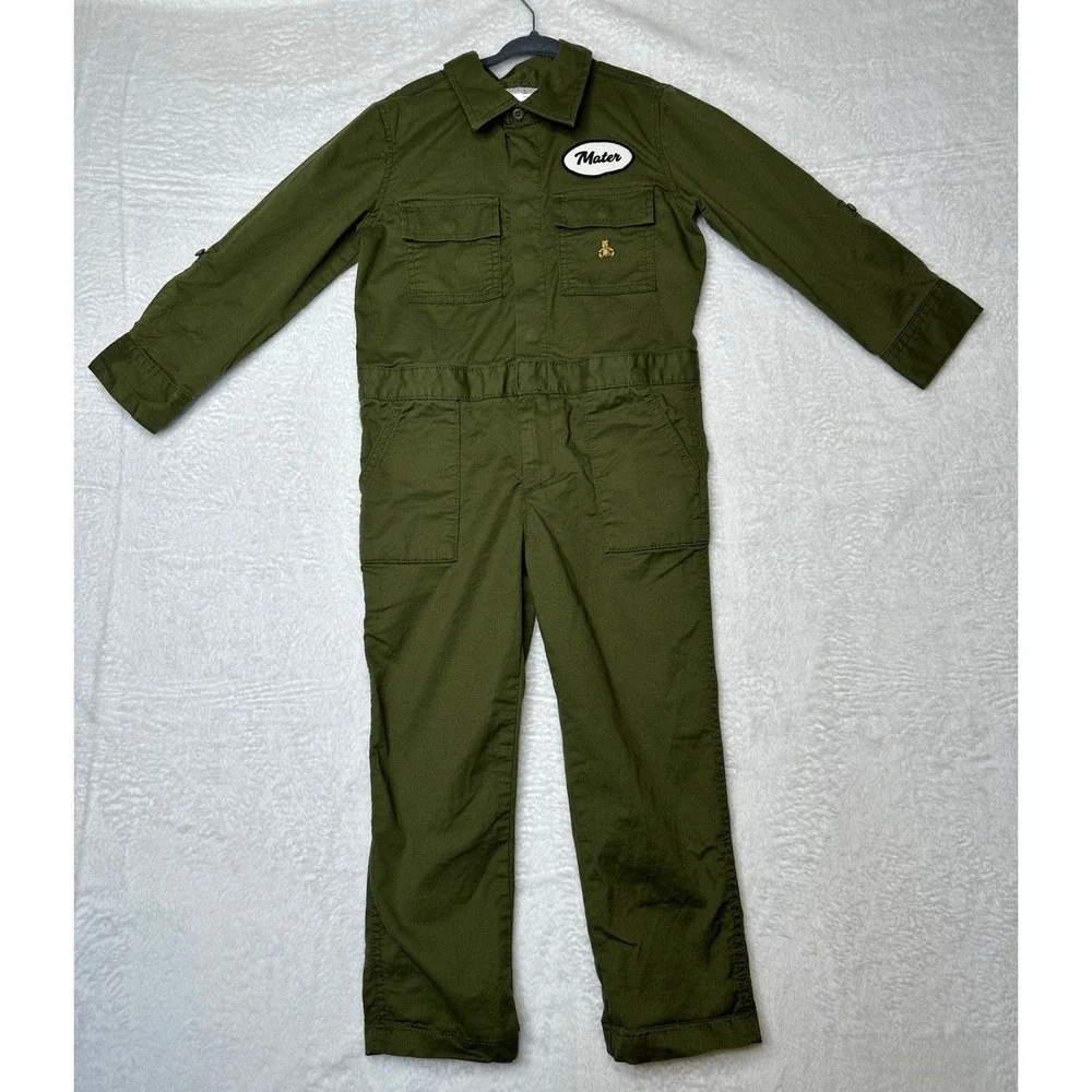 Baby Gap Pixar Tow Mater Jumpsuit Boys 5 Olive Green Disney Cars Coverall